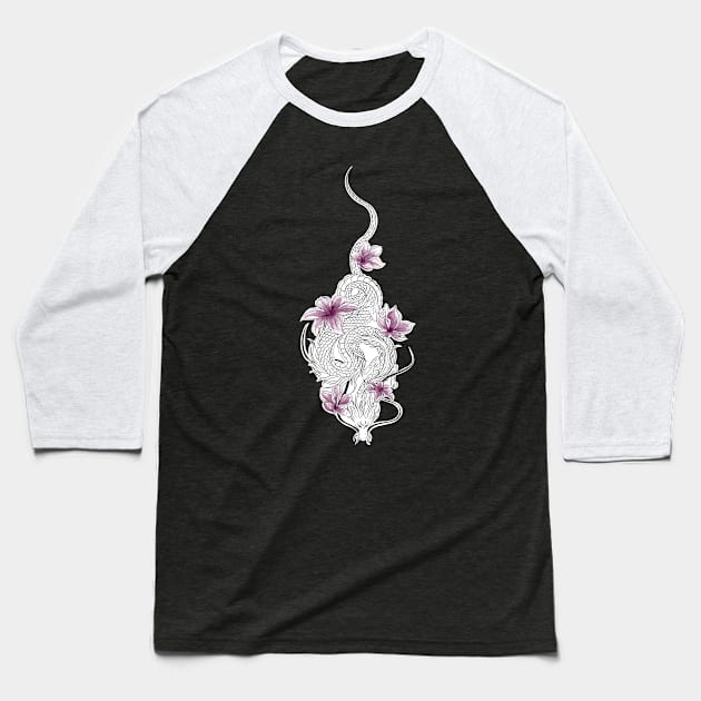 Blossom dragon design Baseball T-Shirt by Gumdrop